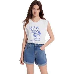 Футболка Women's Crew Neck Moderate Straight Fit ELLE, белый