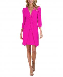 Женское платье с пышными плечами и заворотом спереди julia jordan