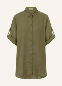 Льняная блузка-рубашка Riani, хаки
