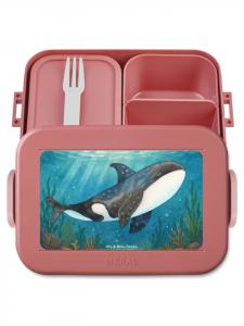 Mr. & Mrs. Panda Ланчбокс Orca Design без слогана, пастельно-красного цвета