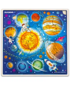 Деревянные пазлы для малышей 3-5 лет, 28 деталей – игрушки-животные Quokka, space