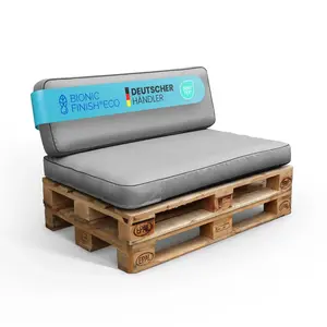 Комплект подушек для поддонов (светло-серый) - Для дома/улицы - Подушка сиденья 120x80x15 см, подушка спинки 120x40x15 см - (Эффект цветка лотоса) Надувная внутренняя подушка