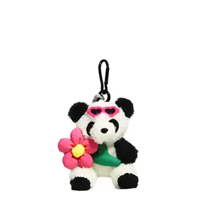 Плюшевый кулон с пандами и подсолнухами Polar Bear Floral Bear, высота 11см 77 SEVEN DREAM, розовый