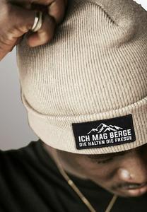 Шапка MoonWorks PATCH MIT SPRUCH ICH MAG BERGE- DIE HALTEN DIE FRESSE AUFDRUCK LUSTIG, Beige