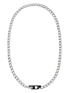 Цепочка с подвеской в виде логотипа D Diesel, серебристый