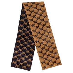 MCM Шерстяной вязаный шарф унисекс коричневый, Brown