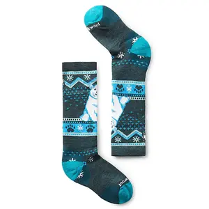 Детские зимние спортивные носки до середины икры с рисунком полярного медведя. Smartwool, Twilight Blue