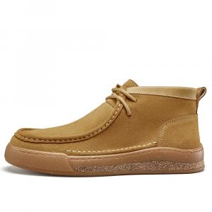 Мужские туфли 2024 зима British Vintage повседневные высокие кроссовки модные мужские ботинки до щиколотки YEARCON, желтый