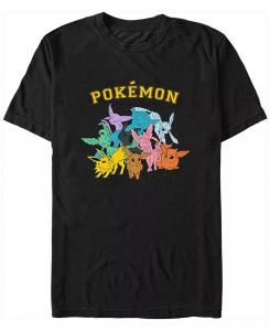 Футболка мужская с коротким рукавом Pokemon Gotta Catch Eeveelutions Fifth Sun, черный