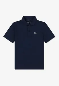 Спортивная поло-рубашка унисекс с силиконовым рисунком под крокодила Lacoste, Marine