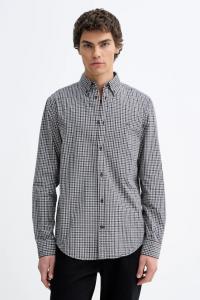 Хлопковая рубашка Tommy Jeans, серый