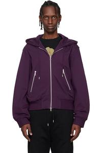 Dries Van Noten Фиолетовая свободная толстовка на молнии