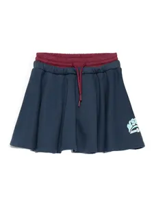 Юбка с логотипом и эластичным поясом MSGM Kids, синий