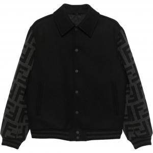 FENDI Детализированная бомбер куртка с логотипом, Black