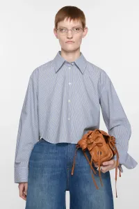 Рубашка жаккардовая тонкая полоска Acne Studios, цвет Sky Blue/coffee Brown