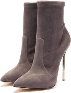 Женские ботильоны FSJ с закрытым носком, удобные на высоком каблуке-шпильке, на пуговицах, модные праздничные туфли, размеры 4-15 M US, Grey