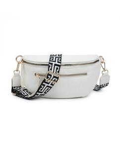 Поясная сумка из парусины с кисточками JFY, белый