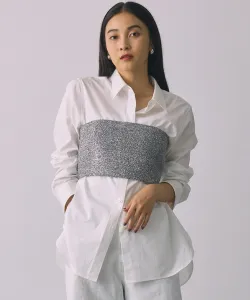 Блестящий топ без бретелей Babylone, цвет Silver 13