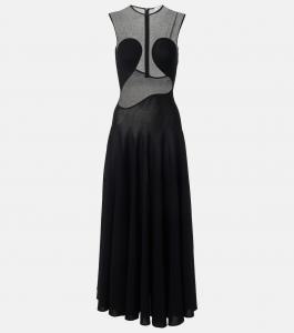 Платье макси со вставками Alaïa, Noir Alaia