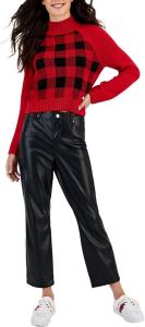 Женские повседневные брюки Tommy Hilfiger из искусственной кожи, Black