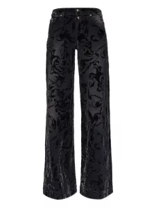 Расклешенные джинсы с цветочным узором Versace Jeans Couture, черный