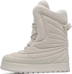 Мужские зимние походные водонепроницаемые повседневные большие снежные ботинки на платформе с круглым носком Generic, серый