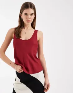 Вишневая льняная майка с круглым вырезом ASOS DESIGN