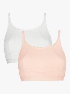 Бюстгальтер Lola без косточек в стиле кроп-топ Royce, Pack of 2, Peach/White