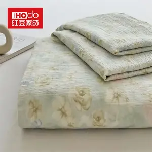 Red Bean Home Textiles Простыня 200х230 см из двойного марлевого хлопка, принт Spring Day First Meeting