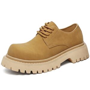 Medd Повседневные кожаные туфли мужские низкие черные с желтым, цвет Yellow