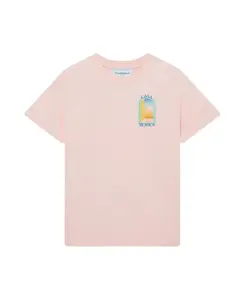 Хлопковая футболка с принтом теннисного клуба розового цвета Casablanca, розовый