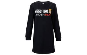 Женское платье с длинными рукавами MOSCHINO, черный
