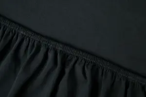 Простыня на резинке Saiko для наматрасника, черная, 180-200x200-220 см, трикотаж премиум-класса, для матрасов высотой до 12 см Kayori