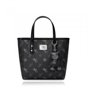 NUCELLE ПВХ женская сумка-шоппер через плечо малого размера персикового розового цвета, Twilight Night Black