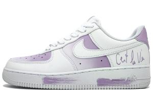 Nike Air Force 1 Антискользящие Износостойкие Низкие Кроссовки для Скейтбординга Унисекс Гиацинтовый Фиолетовый