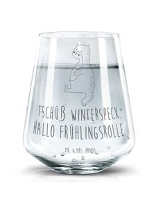 Стакан для питья с изображением живота выдры и надписью, прозрачный Mr. & Mrs. Panda