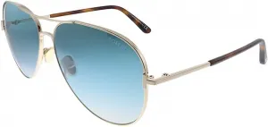 Солнцезащитные очки Tom Ford CLARK FT 0823 цвета розового золота и зеленого, размер 61/14/140, унисекс, Gold