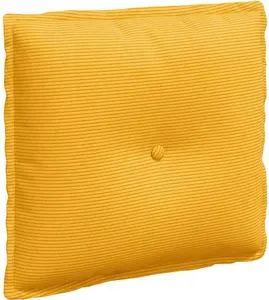 Подушка для спины светло-желтая, 50 x 45 см, вельветовая ткань vidaXL