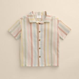 Детская курортная рубашка Little Co. By Lauren Conrad, Pink Ylw Spring Stripe
