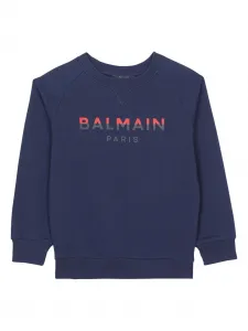 Толстовка с логотипом Balmain Kids, синий