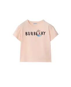 Хлопковая футболка для девочек с изображением лондонской гвардии - для маленьких и больших детей. Burberry, бежевый