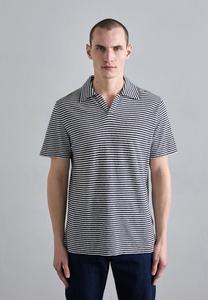 Поло OFFICINE GENERALE SIMON MINI STRIPE , Navy/White/Dark Blue