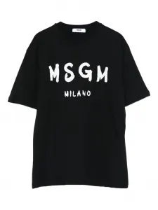 Футболка с логотипом Msgm Kids, черный