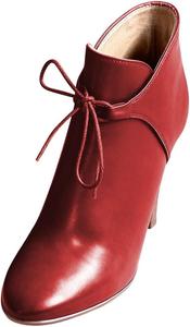 Женские стильные ботинки XYD с шнуровкой, круглым носком, на пробковых блочных каблуках, ботильоны до щиколотки, офисные, повседневные и нарядные туфли, Red