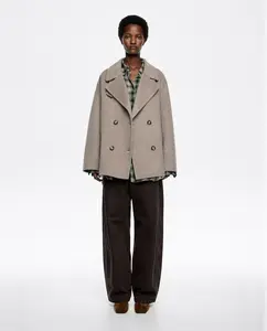 Женское двустороннее короткое пальто из сукна Bimba y Lola, серо-коричневый