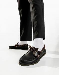 Туфли-лодочки Sperry Authentic с двумя парами люверсов коричневого цвета