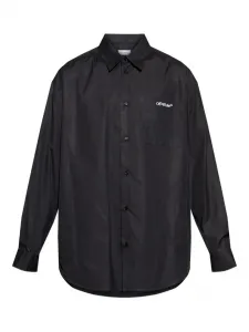 Хлопковая рубашка с мотивом стрелок Off-White, черный