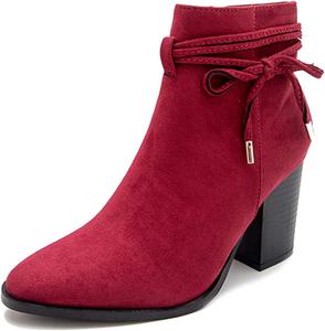 Женская мода Roimaash Осенние туфли на широком каблуке, 195 Red