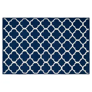 Элегантный шерстяной ковер ручной работы Dhurries с четырехлистником Safavieh, мультиколор, 244x305 см