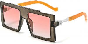 Солнцезащитные очки Melrose Luxury Y2K Punk прямоугольной формы для женщин, классические, модные, с защитой от УФ-излучения UV400, винтажные, для активного отдыха, модель 9027, Grey Pink